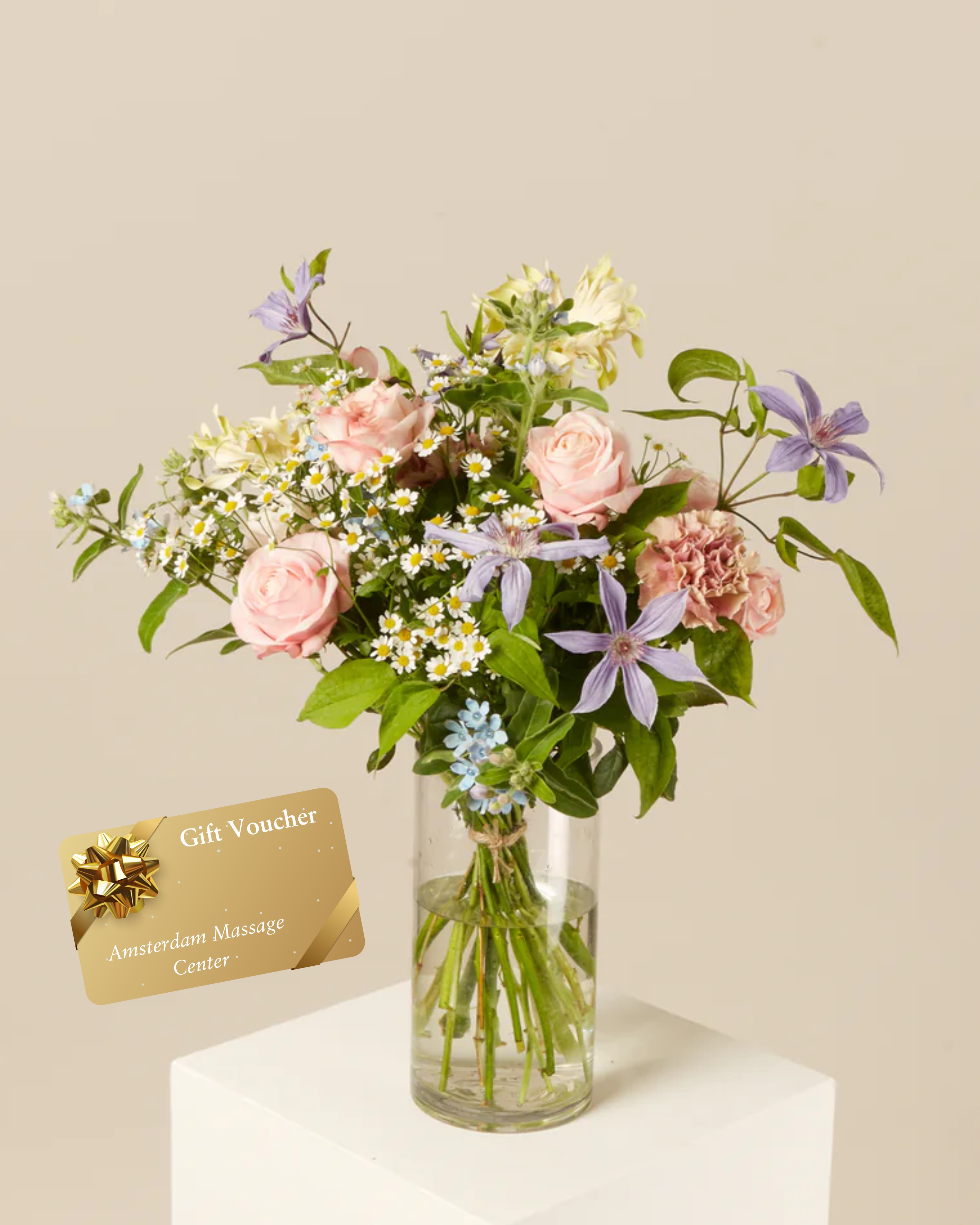 Flower Bouquet & Massage Voucher Bundle