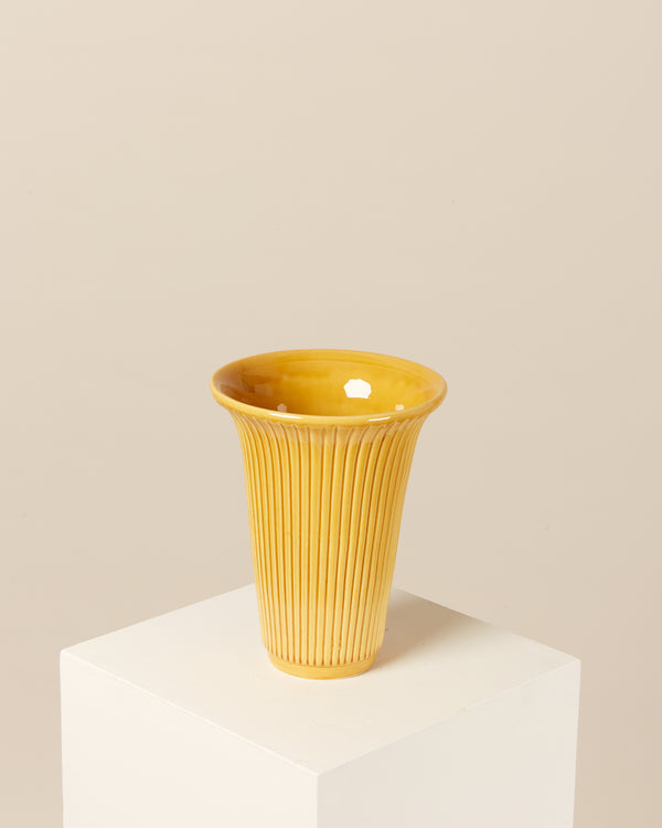 Daisy Vase Yellow - Flower Plant Pot Yellow Ceramic
